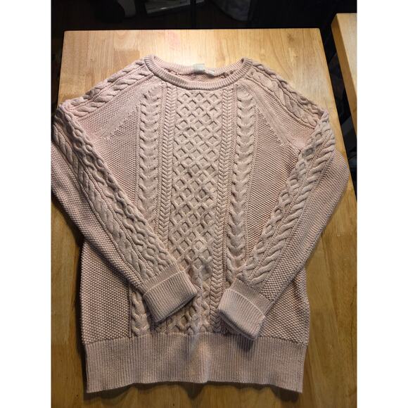 Gap Vintage Baby Pastel Pink Cable Knit Sweater Beautiful Petite Sm 100% Cotton - Picture 1 of 11